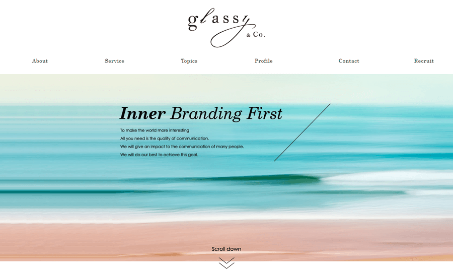 glassyイベントワークスの公式サイトイメージ